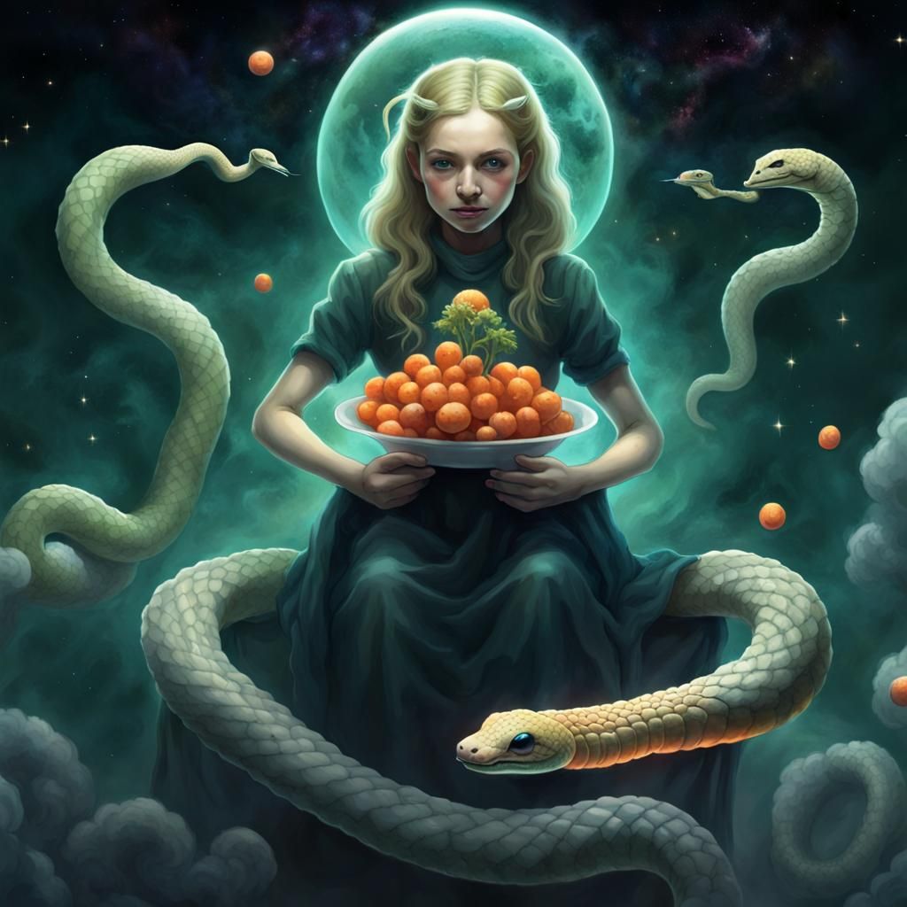 Cosmic Snake Enjoys Space Carrots