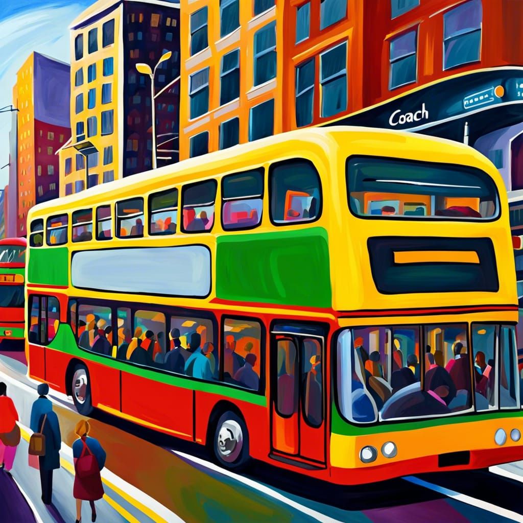 Double-Decker Bus Navigating a Bustling City Street