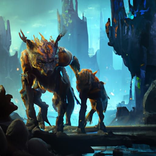 Cerberus in Detailed Matte Painting Style