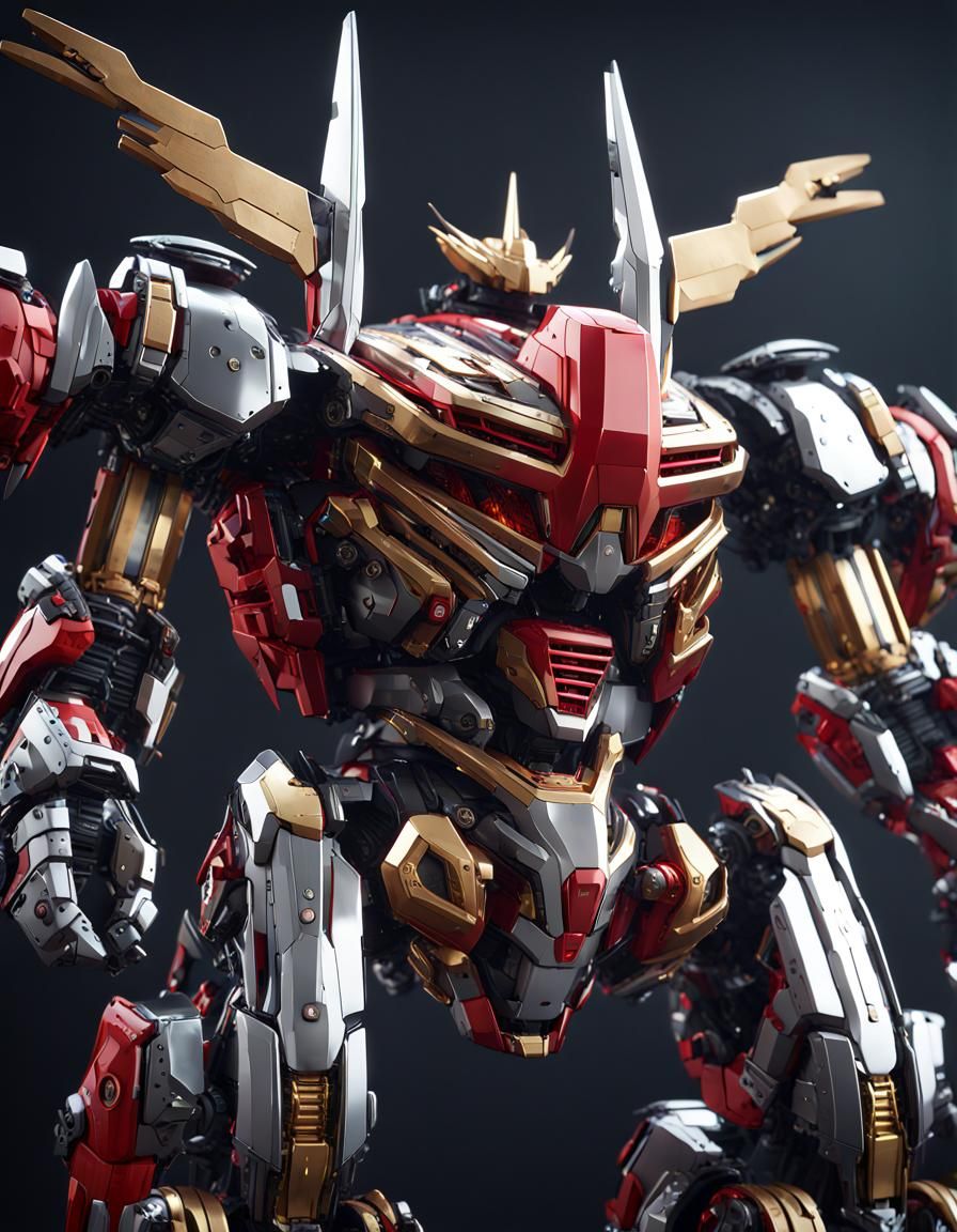 Futuristic Megazord Mech Render in 8K