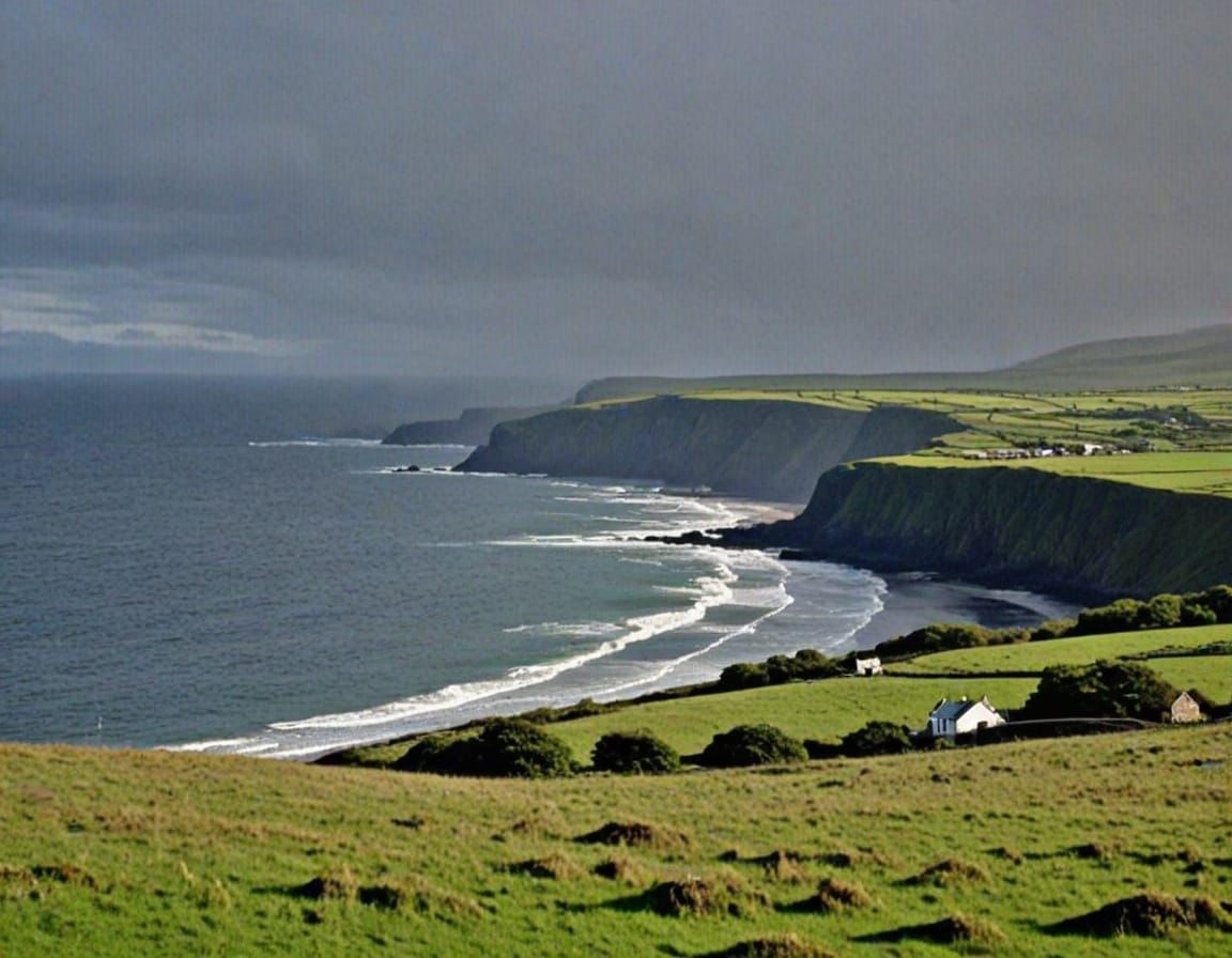 Mull of Kintyre Landscape in Dreamy Scottish Style
