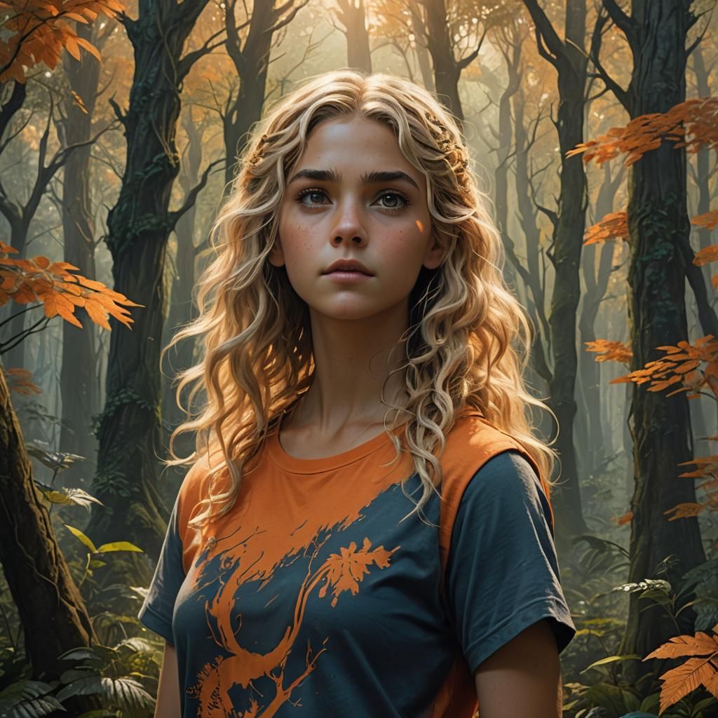 Annabeth in Mystical Forest: Fantasy Concept Art