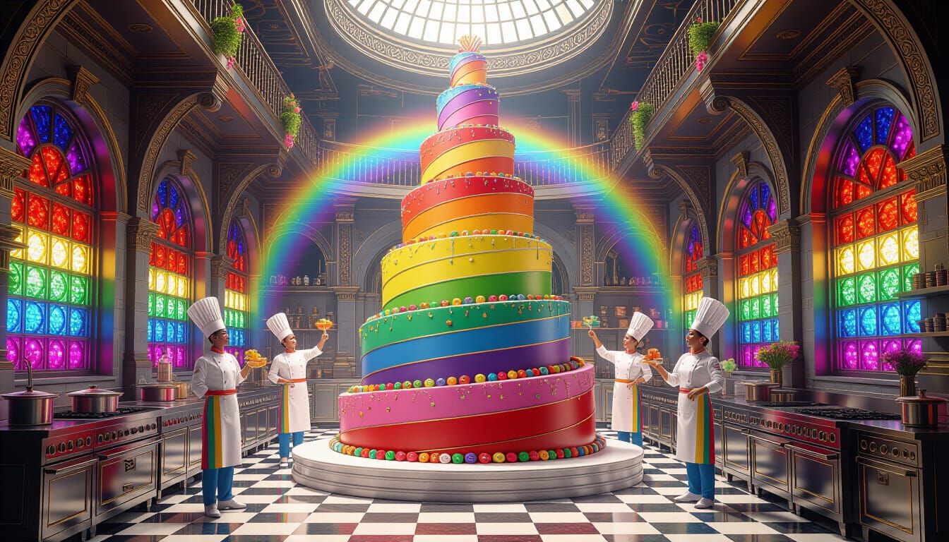 Colossal Gothic Cake Decorated in Ethereal Kitchen