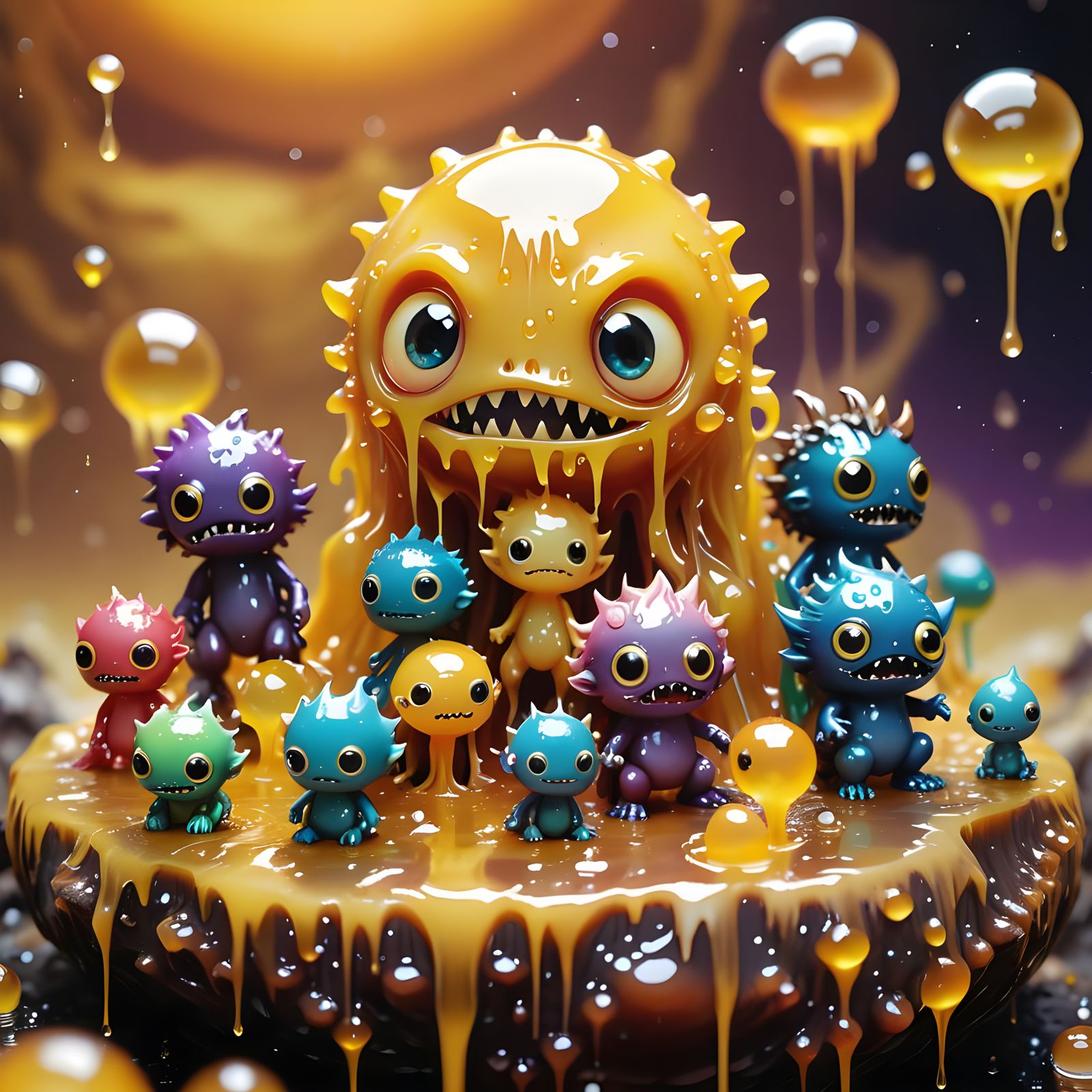 Chibi Monsters in a Melting Wax World