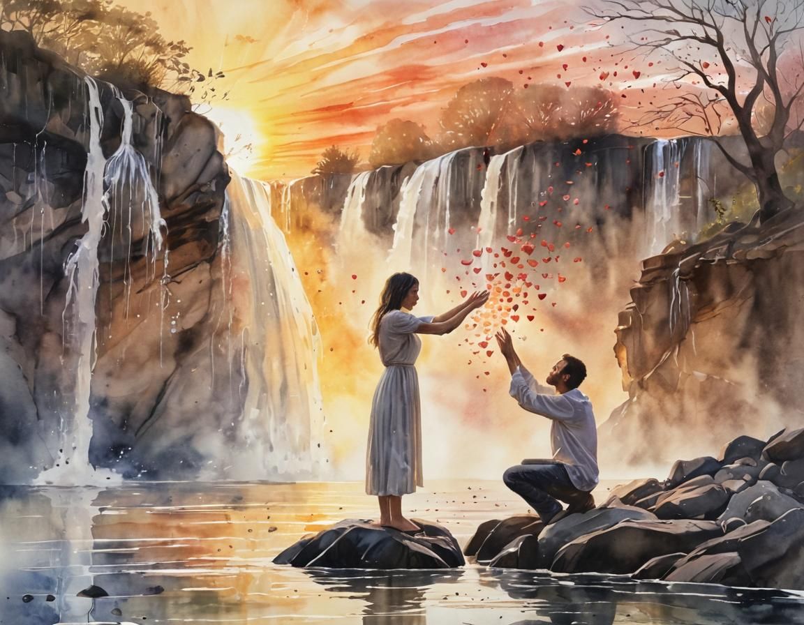 Watercolor Sunrise Portrait of Hopes and Dreams