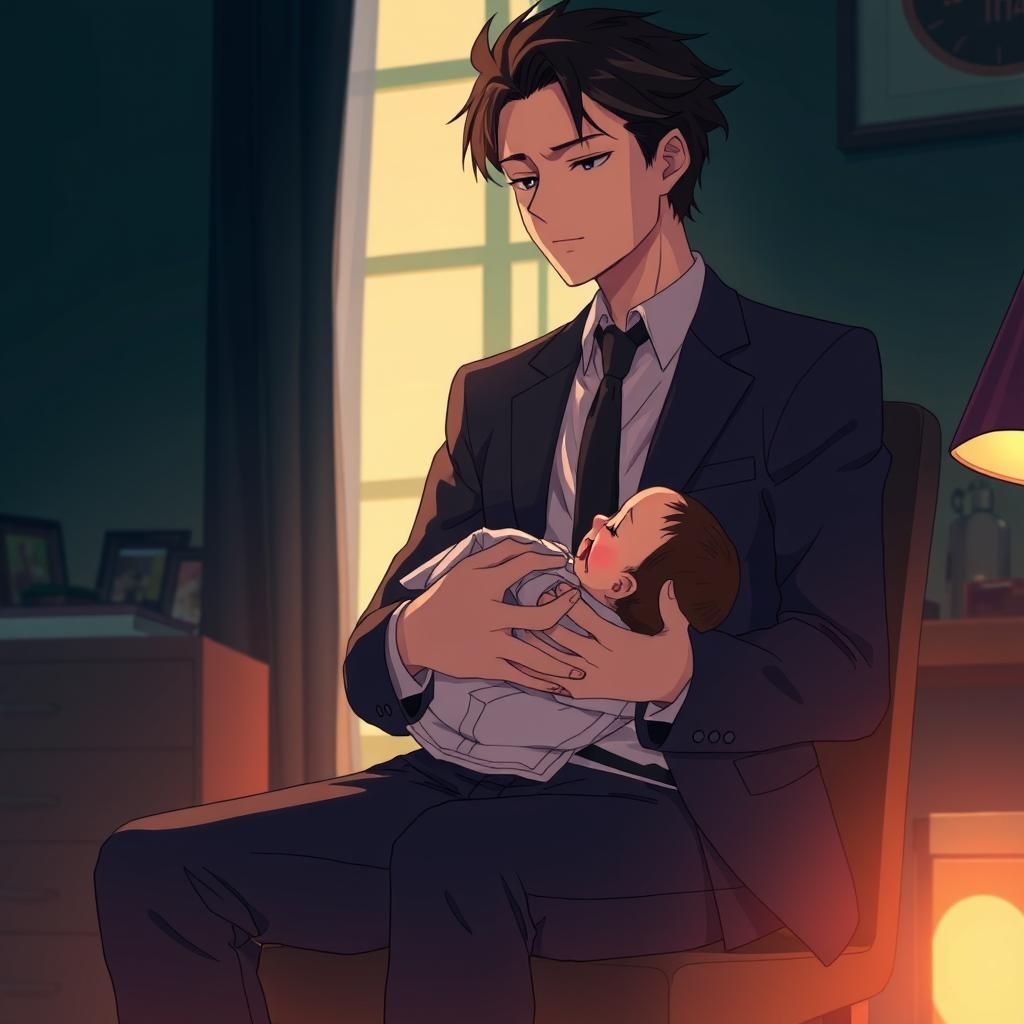 Anime Levi Ackerman Soothes Crying Baby