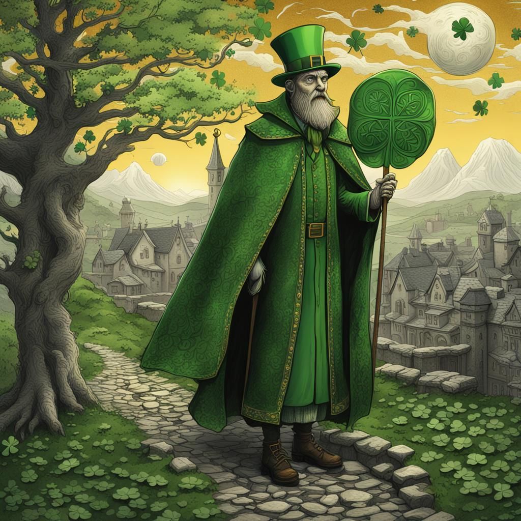 St. Patrick's Day Card in Gothic Art Style