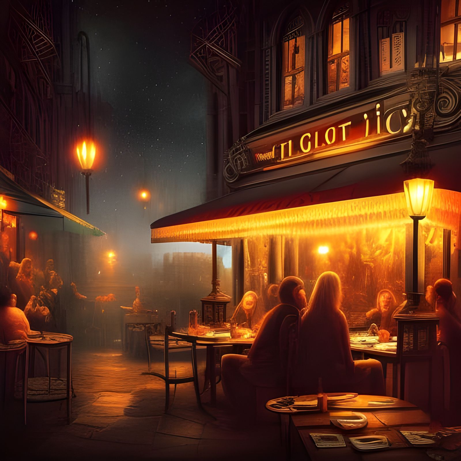 Artistic Creation at the Night Cafe: Digital Matte Painting