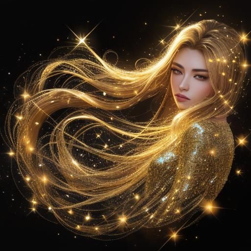 Golden Star Portrait of a Woman