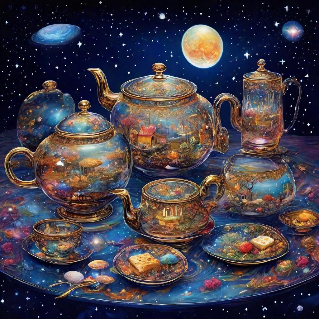 Galactic Tea Party: A Surreal Dreamscape