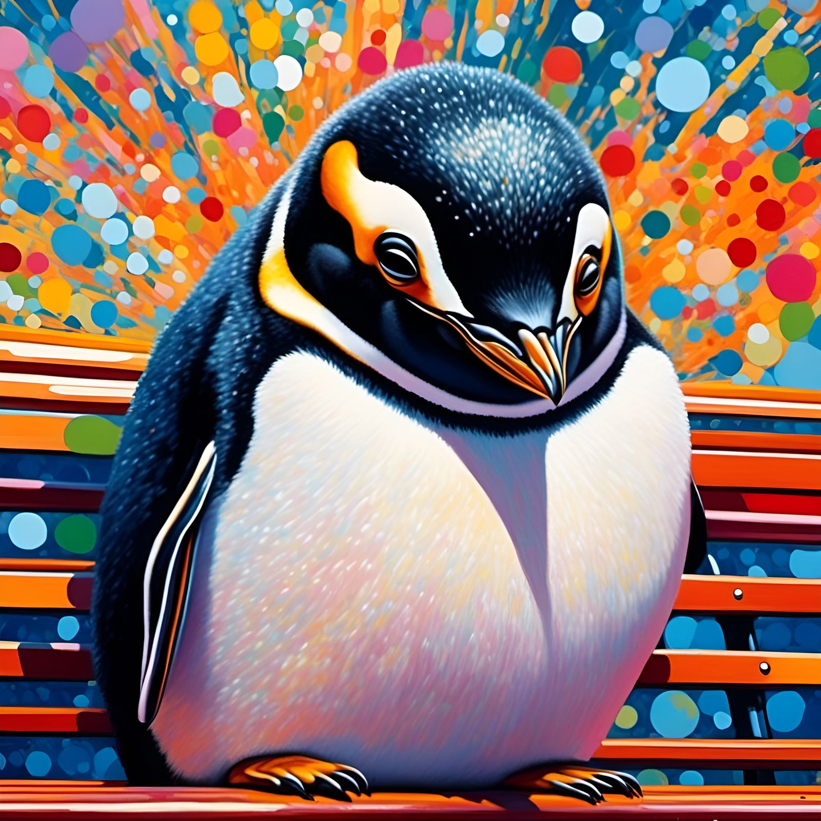 Penguin Sitting on a Park Bench, Having an Epiphany