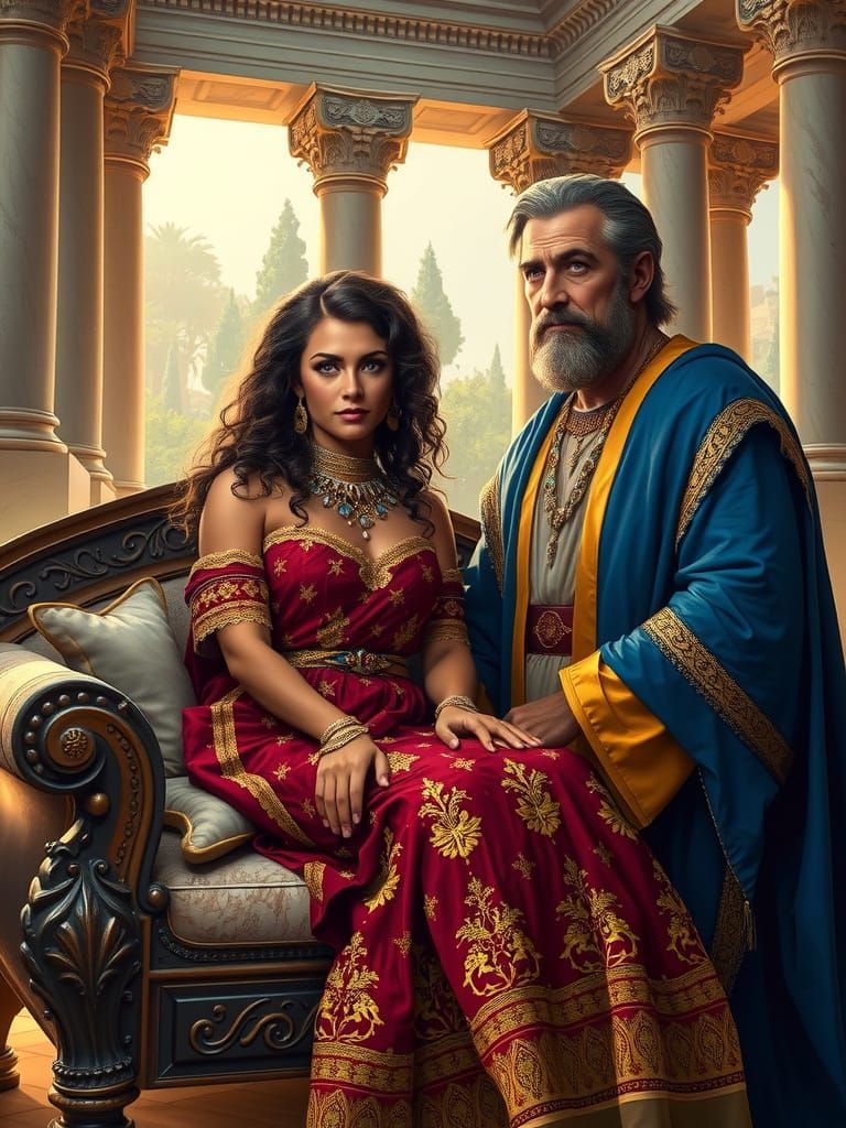 Royal Couple in a Classical Palace Setting