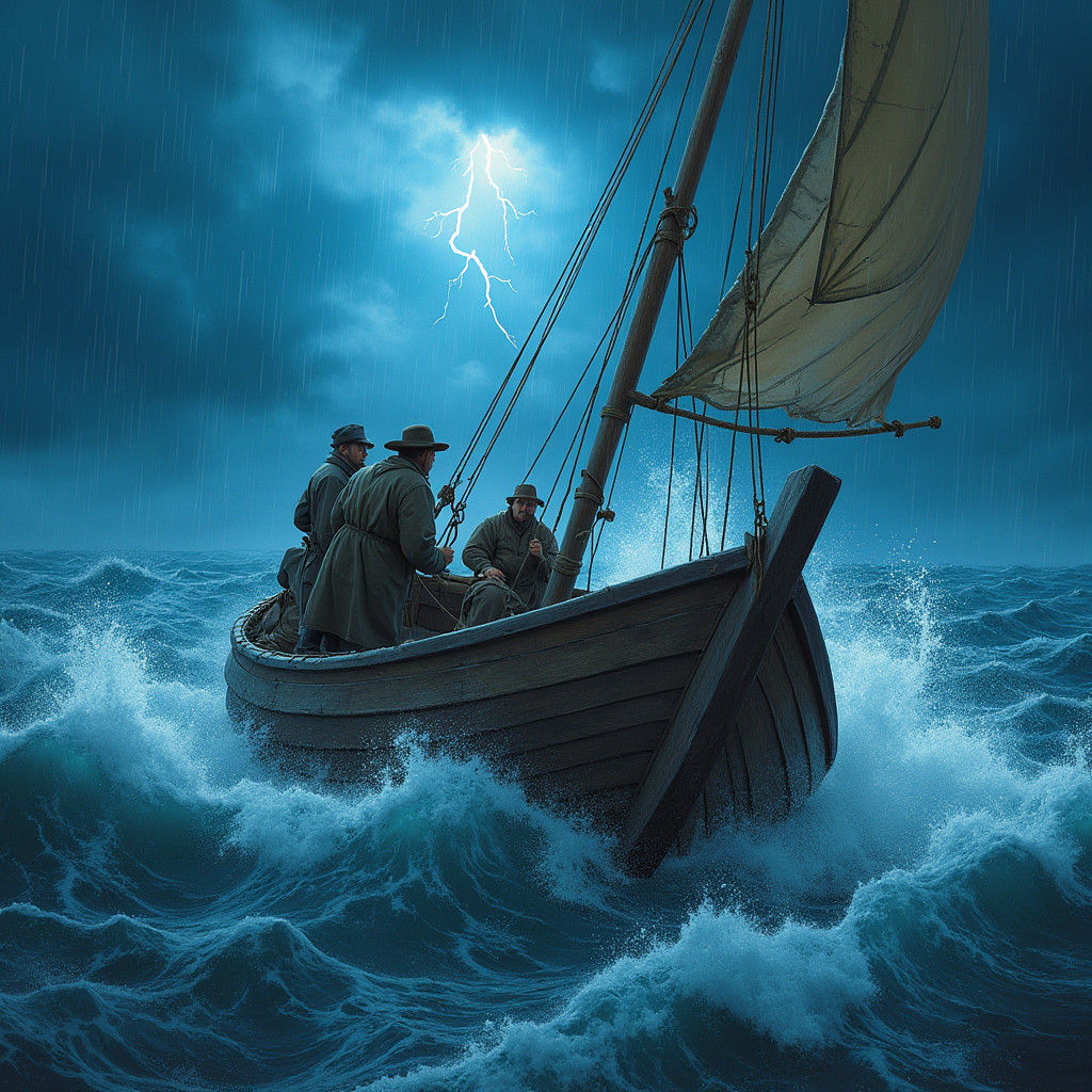 Fishermen Brave a Stormy Sea: Abstract Fractal Art