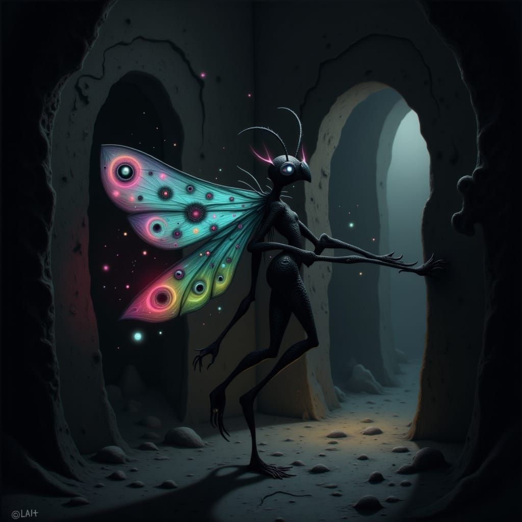 Mystical Firefly Adze Navigates Cracked Wall