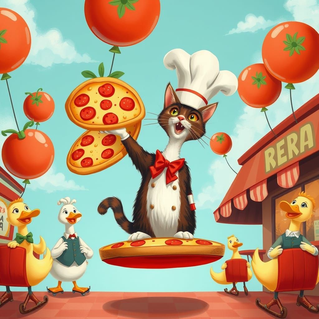 Chef Cat's Flying Pizza Restaurant
