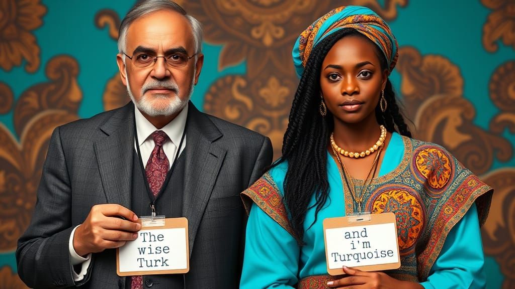 A wise Turk with his daughter, Turquoise