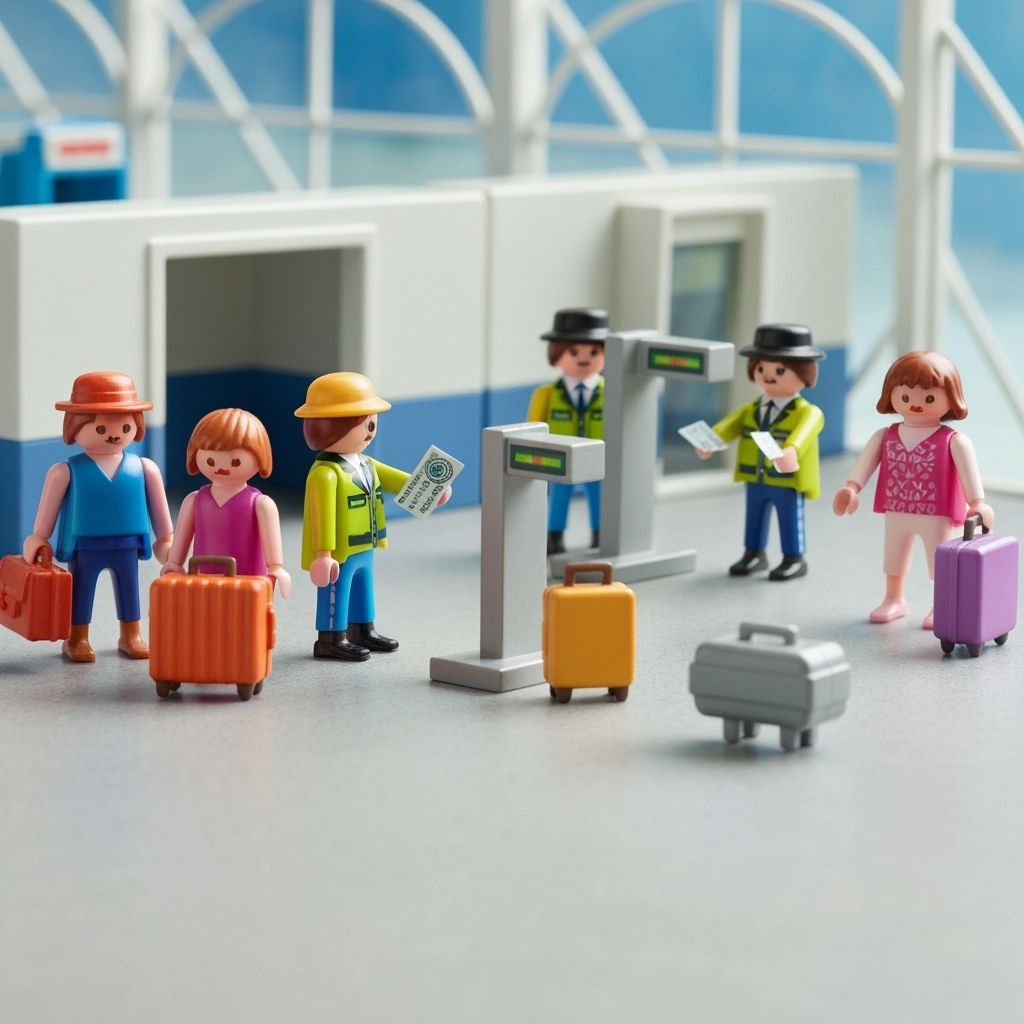 Playmobil Airport Scene in the Style of Miyazaki