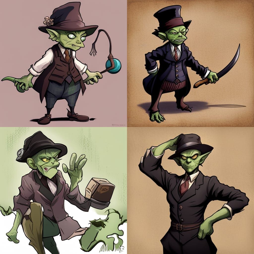 Dungeons and Dragons Goblin Merchant in Anime Style