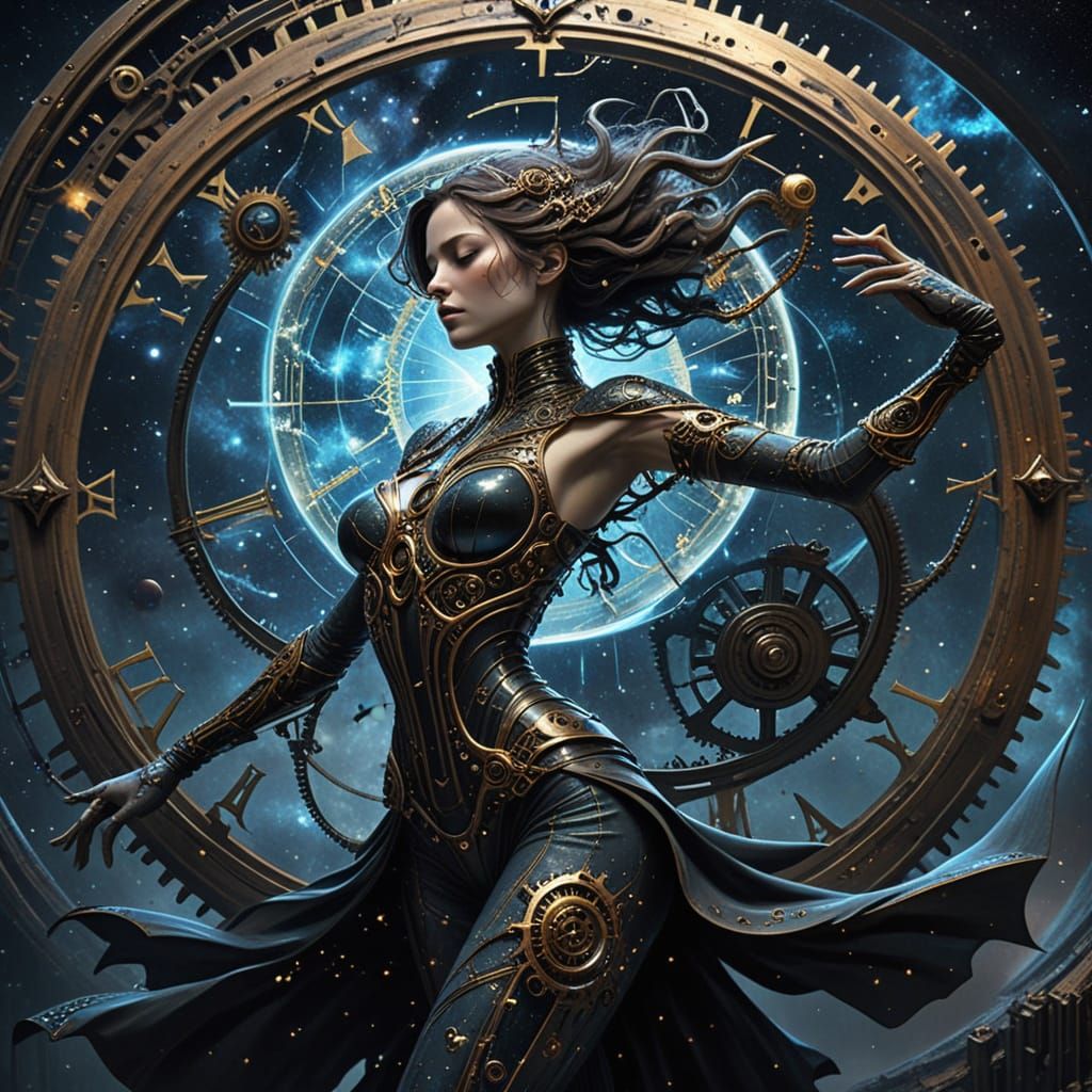 Steampunk Dancer in Cosmic Ballet