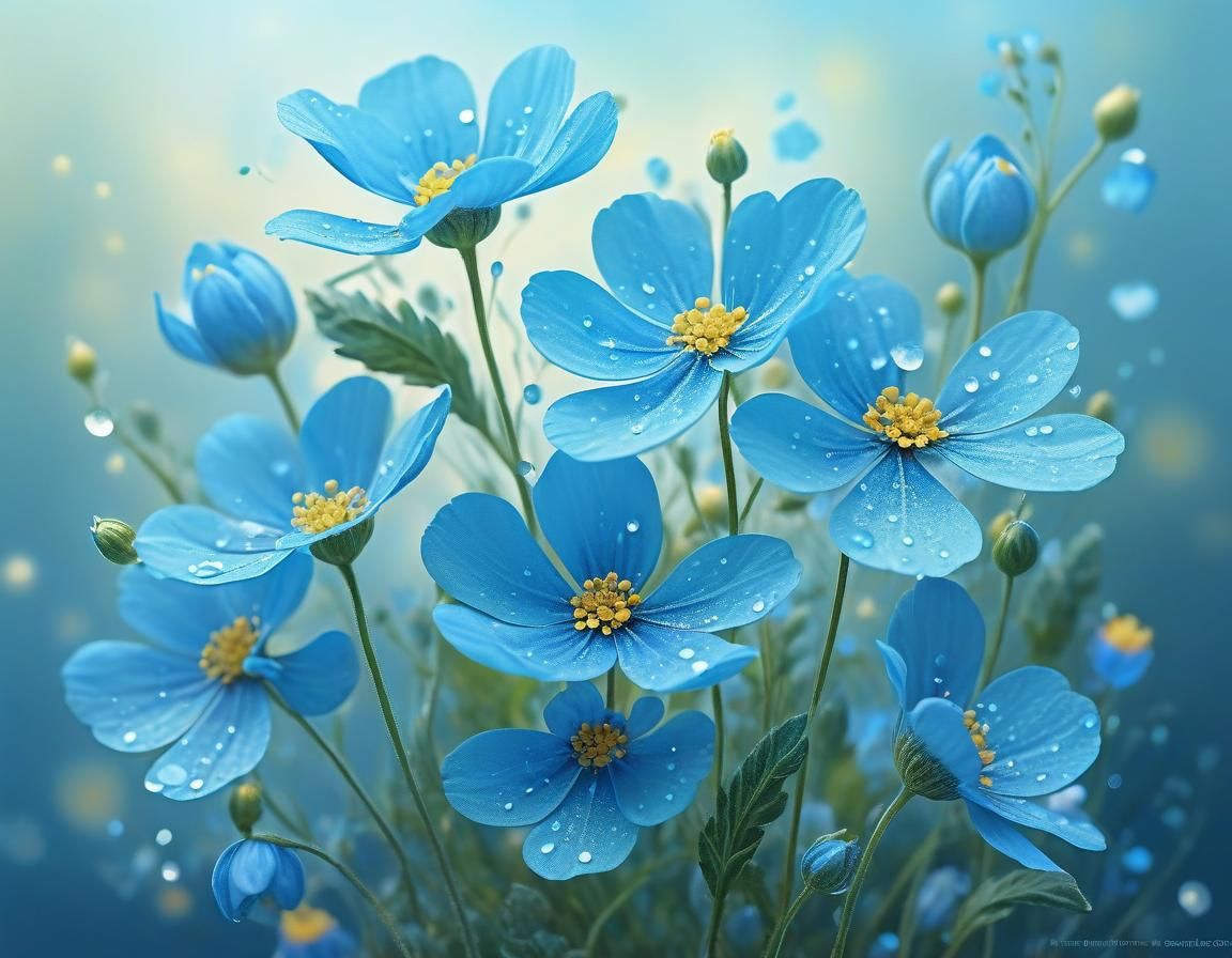 Ethereal Beautyflora: Abstract Floral Matte Painting