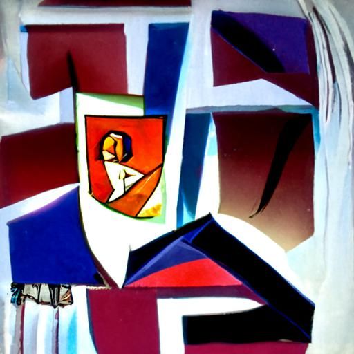 Abstract Cubist Portrait in Euclidean Style