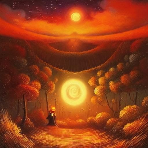 Mythological Dreamscape: A Cute 2D Storybook Illustration