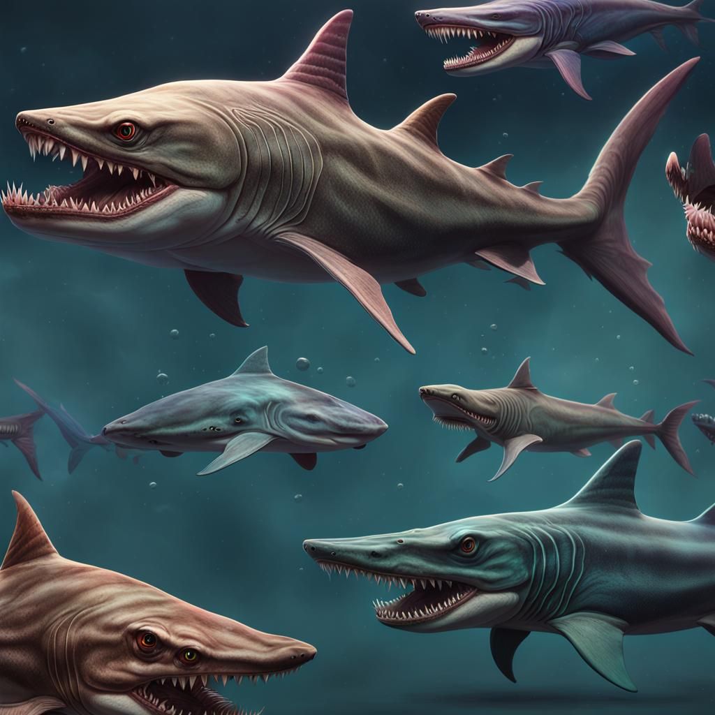 Alien Shark Lifeforms: Speculative Xenobiology Concept Art