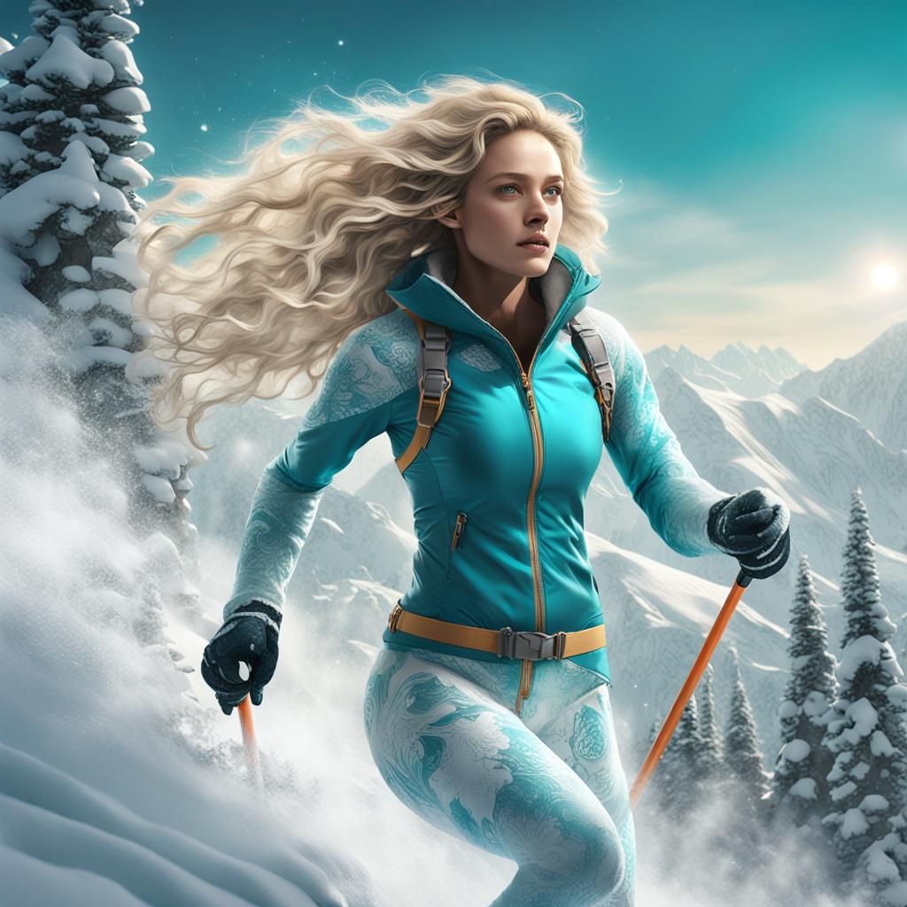 Snowy Mountain: Colorado Woman in Digital Art