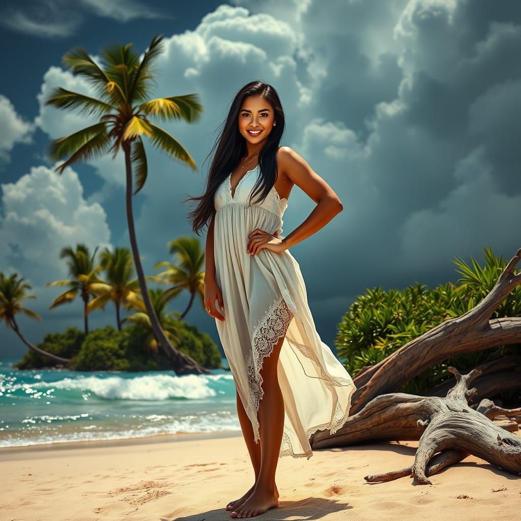 Filipina Goddess Commands the Sun-Kissed Philippines Beach