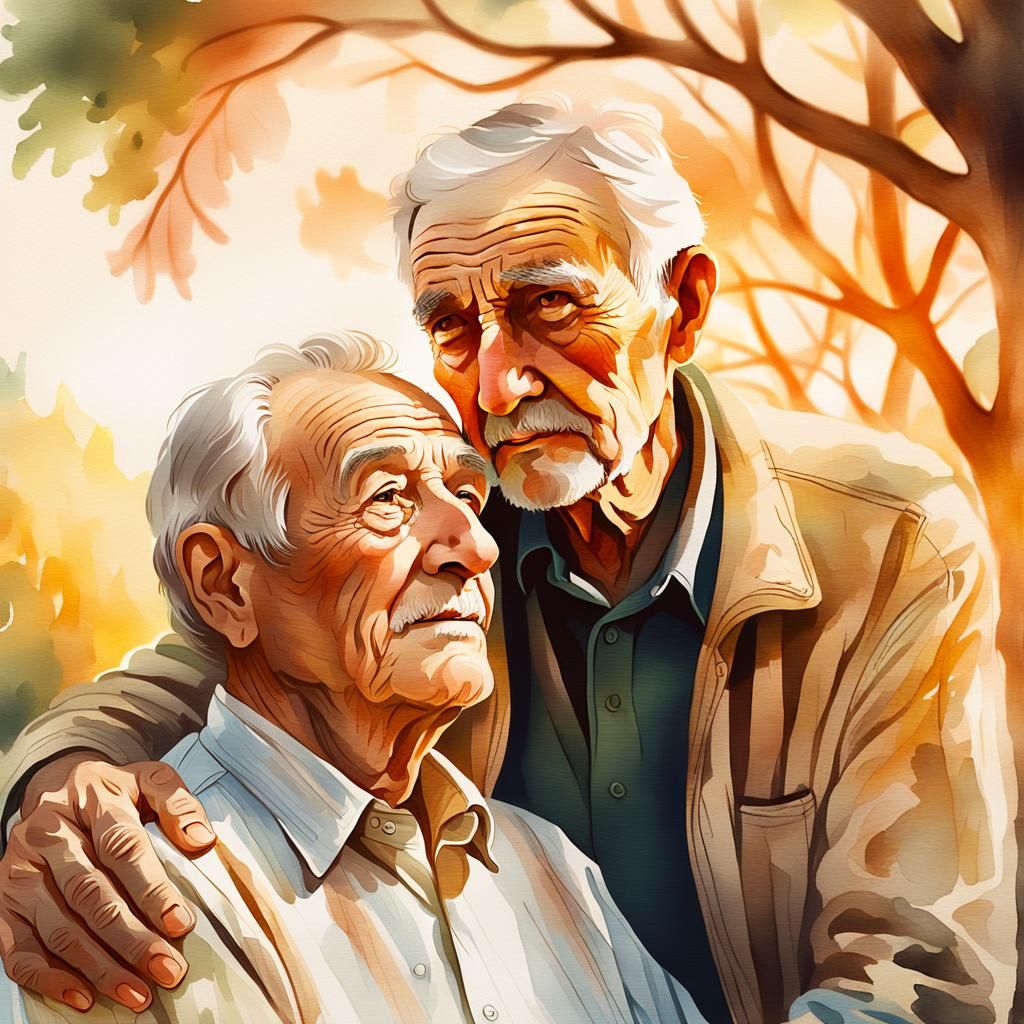 Heartfelt Moment in Golden Hour Surrealism