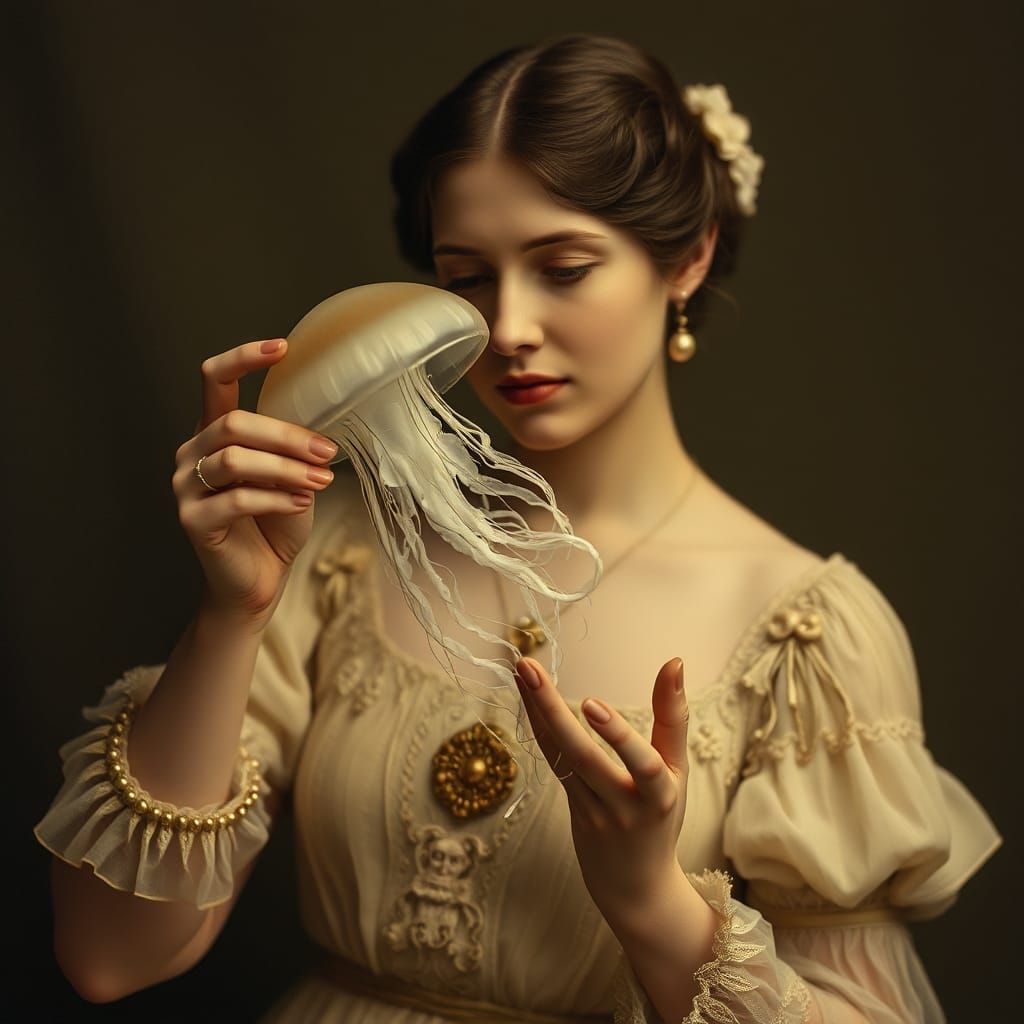 Edwardian Woman with Jellyfish Portrait