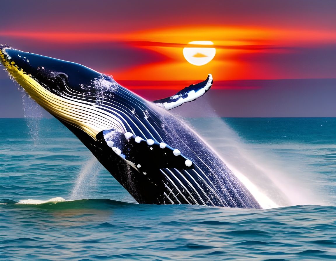 Graffiti Whale in Ocean Depths