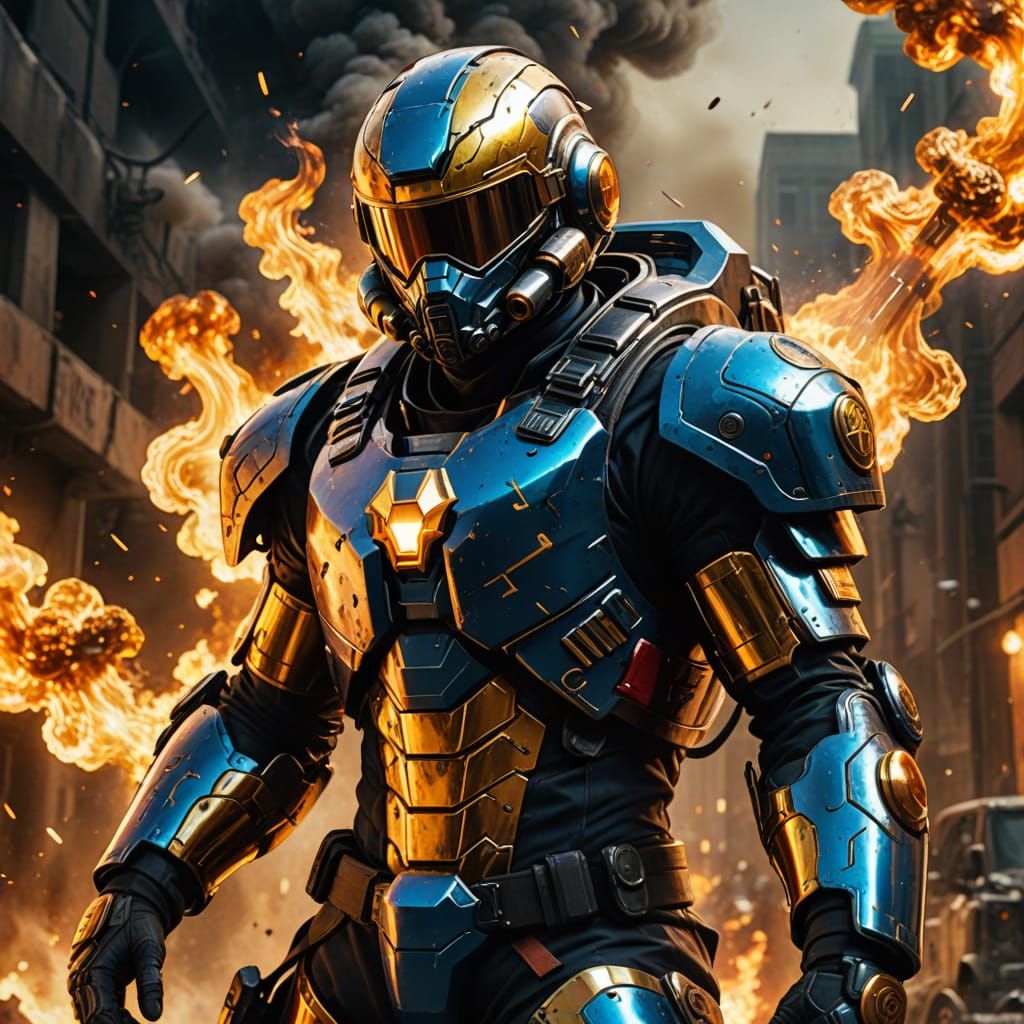 Love Bomber 9 Concept Art in Metallic Armor