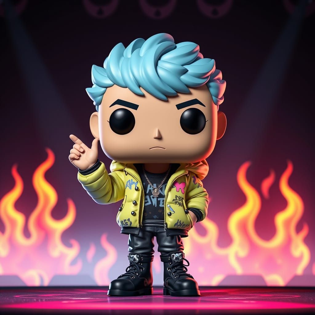 K-Pop Rapper Funko Pop on Concert Stage