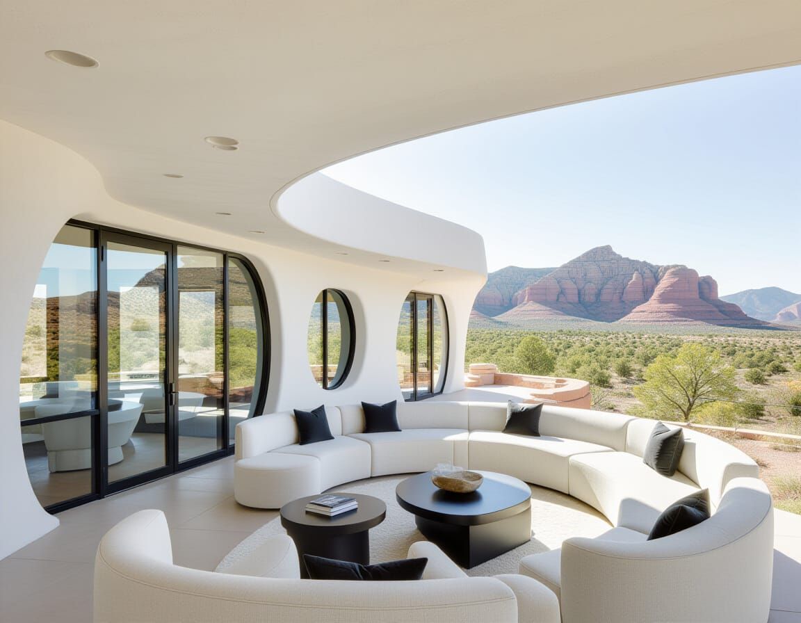 Minimalist Desert Home with Curvilinear Design