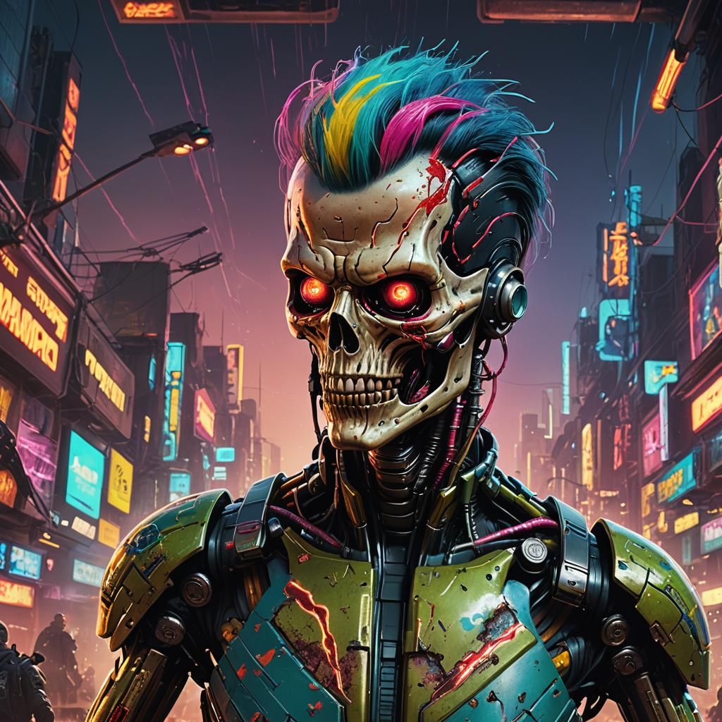 Hyperrealistic Mars Attacks Concept Art in Cyberpunk Style