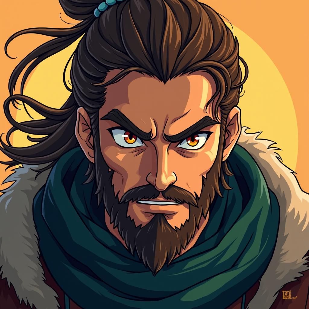 Brooding Half-Elf Ranger in Vibrant Manga Style