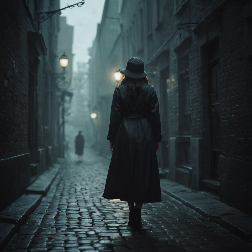 Sultry Film Noir Scene in Art Nouveau Style