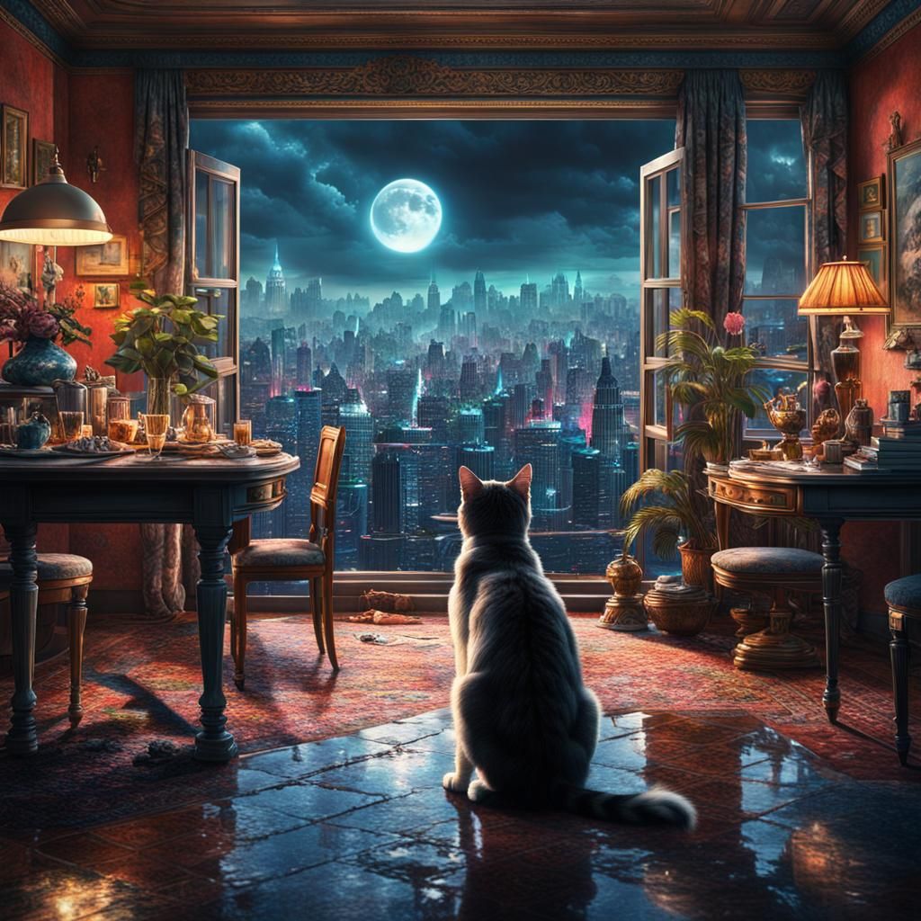 Epic Chili Rom with Cats: Digital Matte Painting