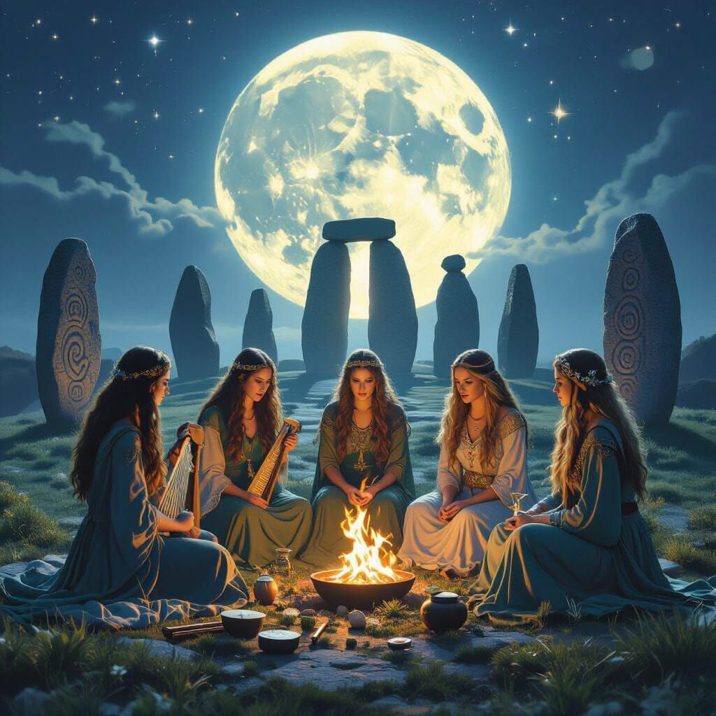 Mythic Double Exposure: Seven Irish Goddesses at Newgrange