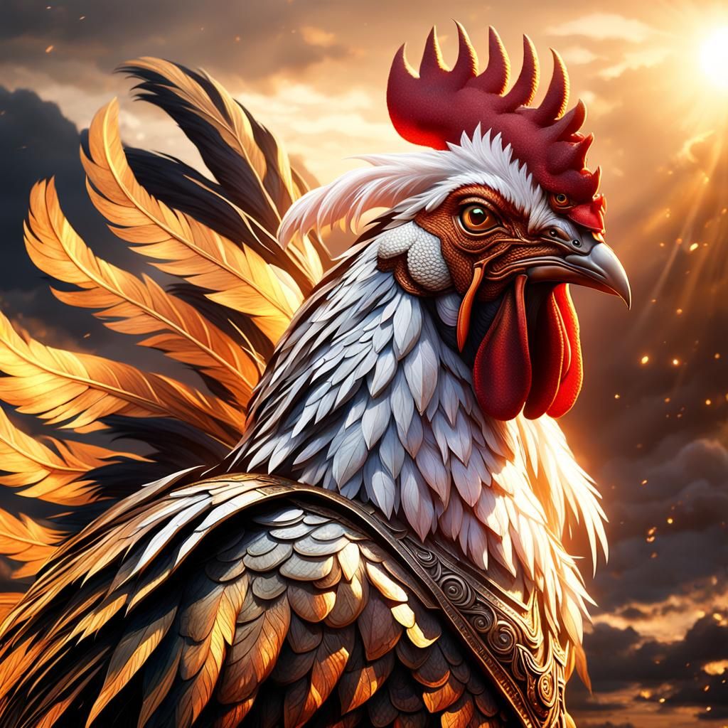 Gladiator Rooster Victory: Fantasy Concept Art