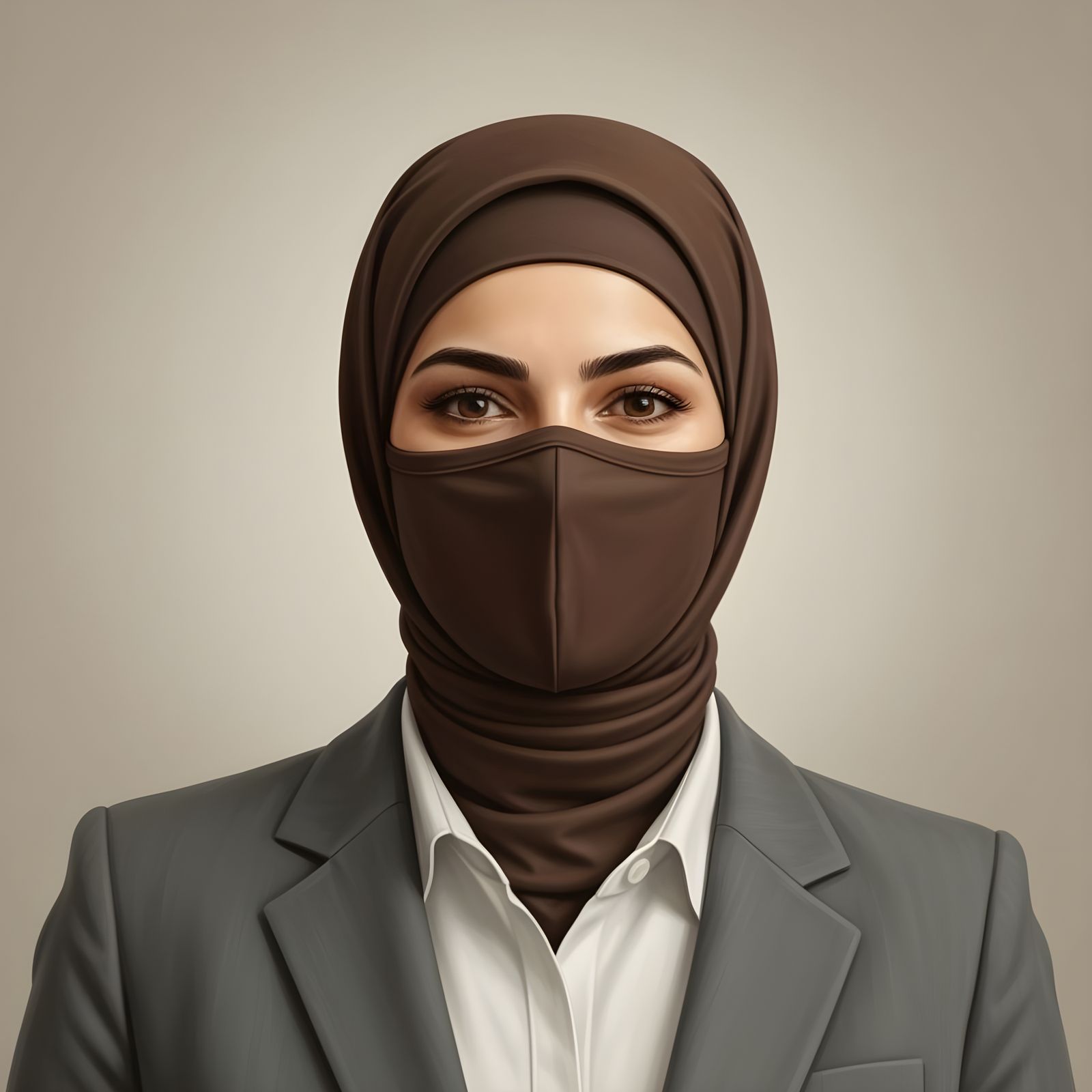 Confident Hijabi Woman Portrait with Matching Facemask