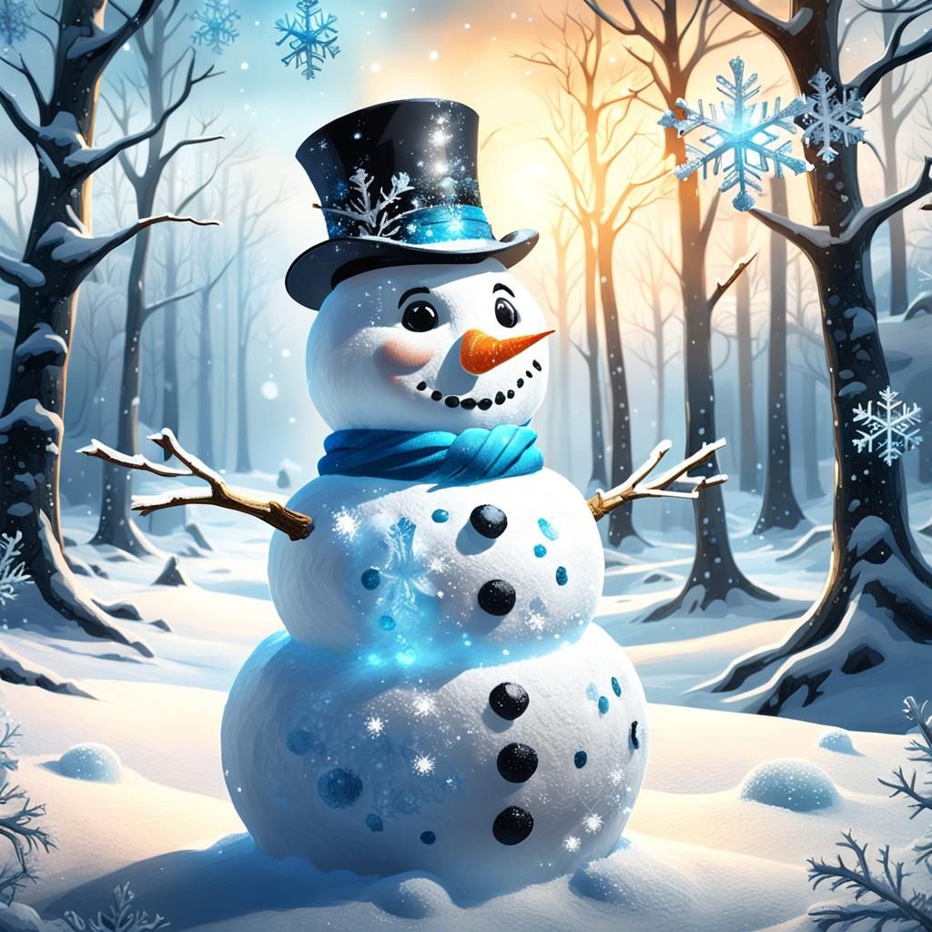 Surreal Winter Scene in Vibrant Digital Art