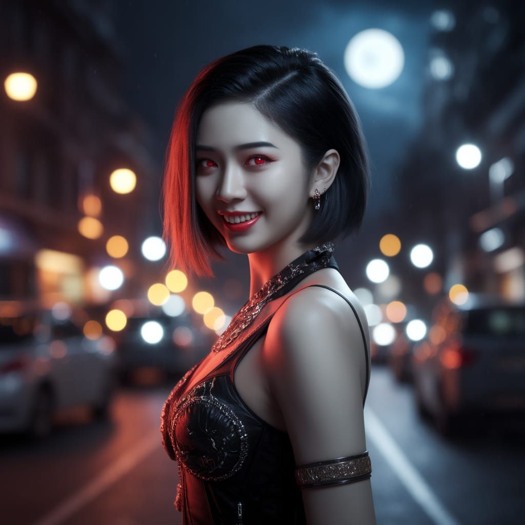 Thai Vampire Warrior in Midnight Storm