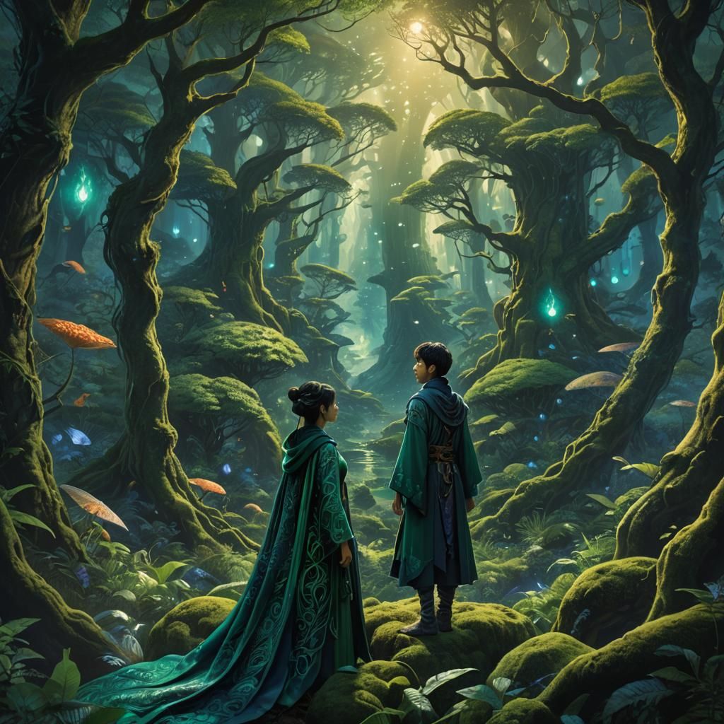 Uwa Obara in Mystical Forest: Fantasy Matte Painting