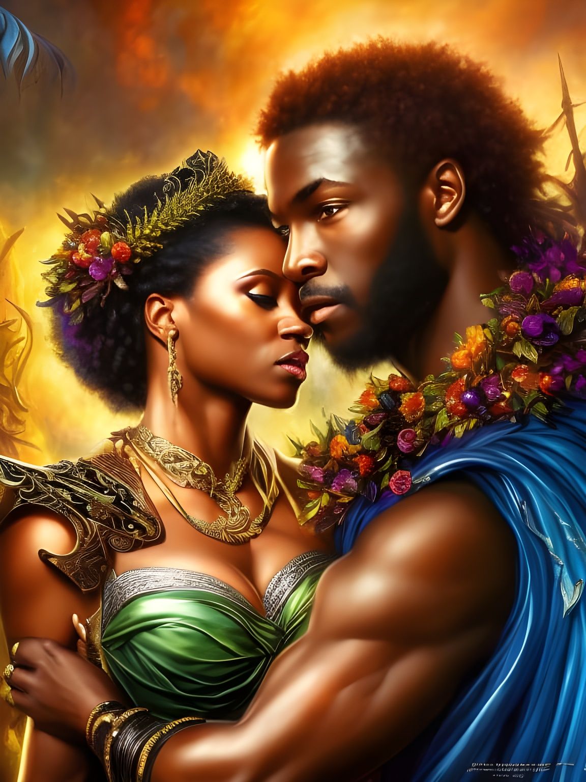 African Fae Royalty Portrait in Fairycore Style