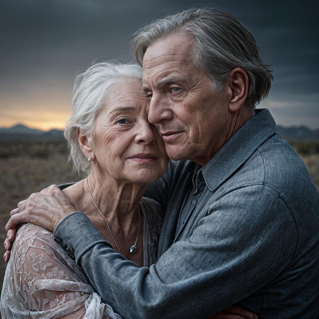 Elderly Couple's Desert Love: A Lee Jeffries Inspired Portra...