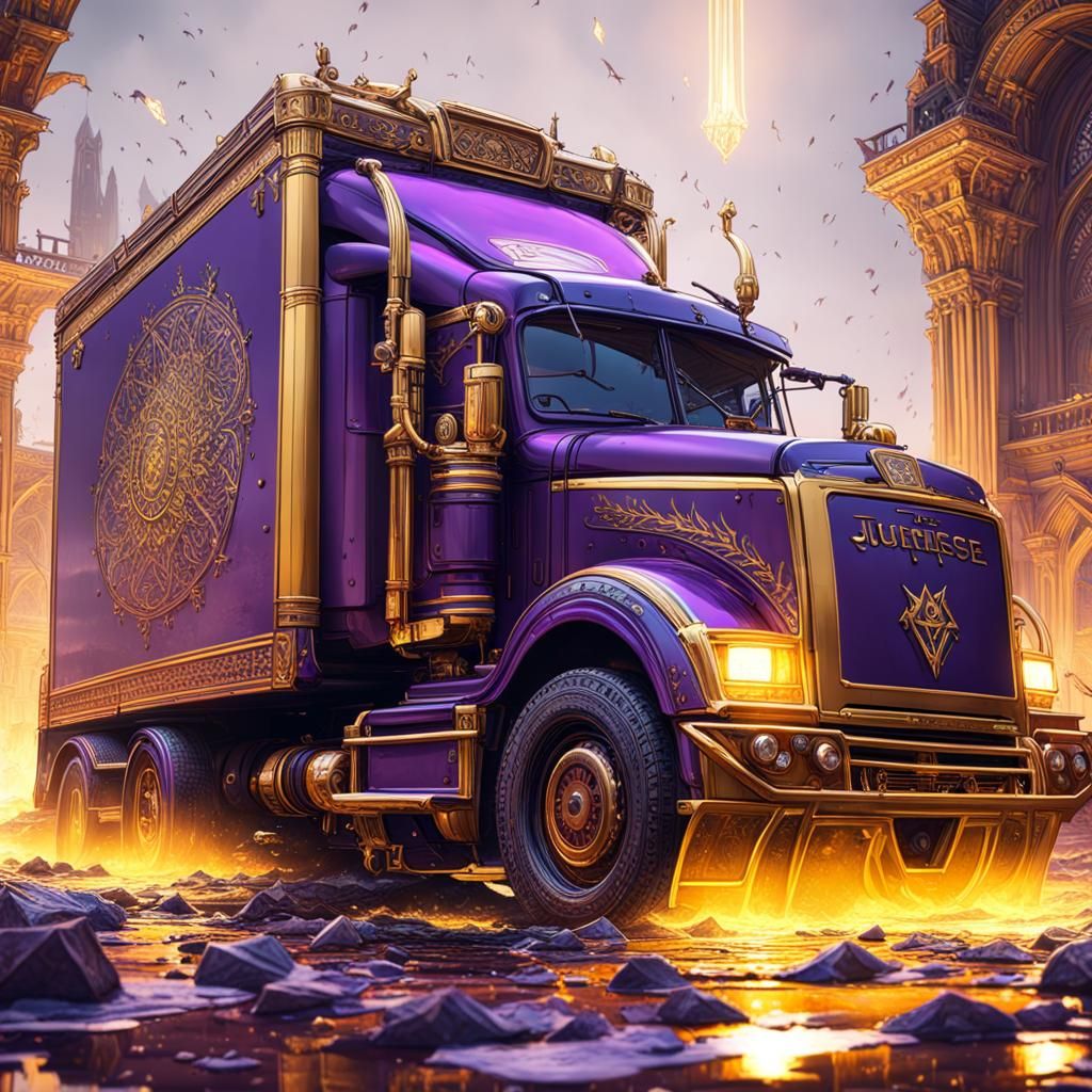 Dark Fantasy Truck Concept Art in 8K Resolution