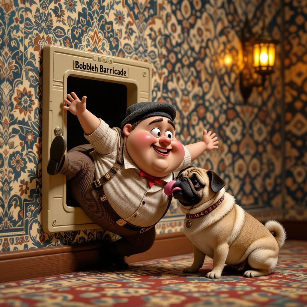 Burglar Stuck in Dog Flap, Laika Style