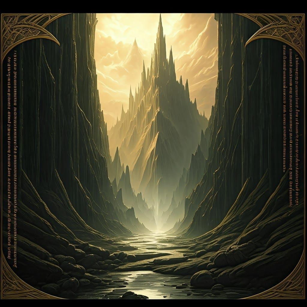 Misty Mountains Text Art in Middle-earth Style